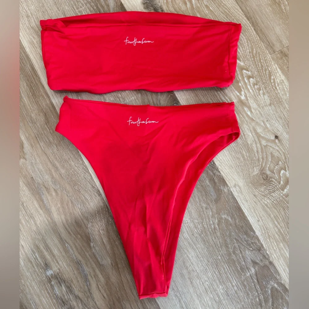 437 Swimwear red top & bottom (no longer producing this color!) - Picture 1 of 2